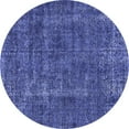 thumbnail image 1 of Ahgly Company Indoor Round Oriental Blue Industrial Area Rugs, 6' Round, 1 of 4