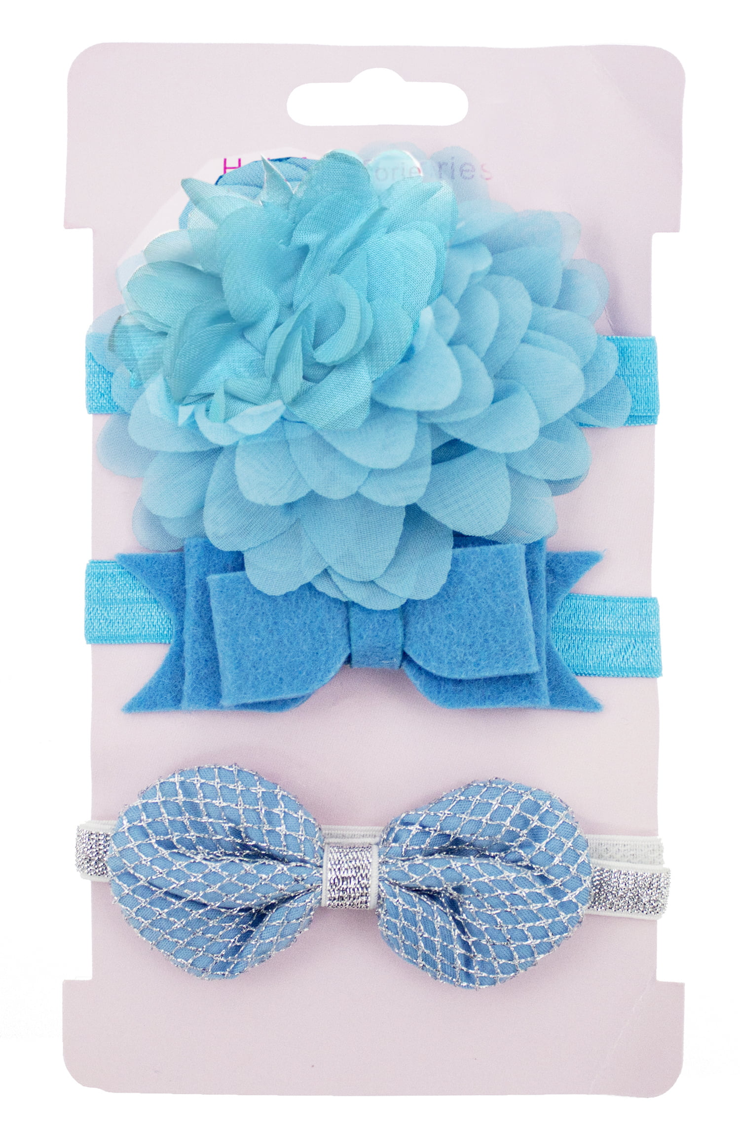 Baby Girl Style Blue Baby Headbands Shabby Flower Headbands Set of 3 Baby Girl Headband Headband Hairstyle
