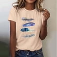 thumbnail image 2 of Women' Casual T Shirt With Crew Neck Fashionable Print Short Sleeved Top, 2 of 5