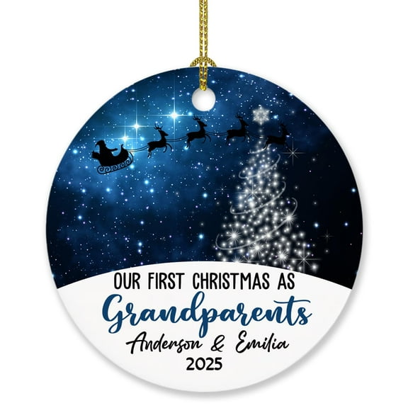 Our First Christmas As Grandparents 2025 Ornament Gift for Grandpa Grandma Pregnancy Announcement, Personalized 1st Xmas Ornament, Custom Names Gifts First Christmas as Grandparents Ornament