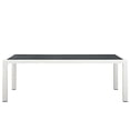 thumbnail image 6 of Contemporary Modern Urban Designer Outdoor Patio Balcony Garden Furniture Side Dining Chair and Table Set, Aluminum Fabric, White Grey Gray, 6 of 8