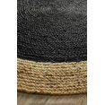 thumbnail image 3 of Indian Handmade Braided Inner Black Jute with Natural Jute Border Design Area Rug 7 x 7 Feet Round (213 cm x 213 cm), Floor Decor Rugs/Carpet, 3 of 4