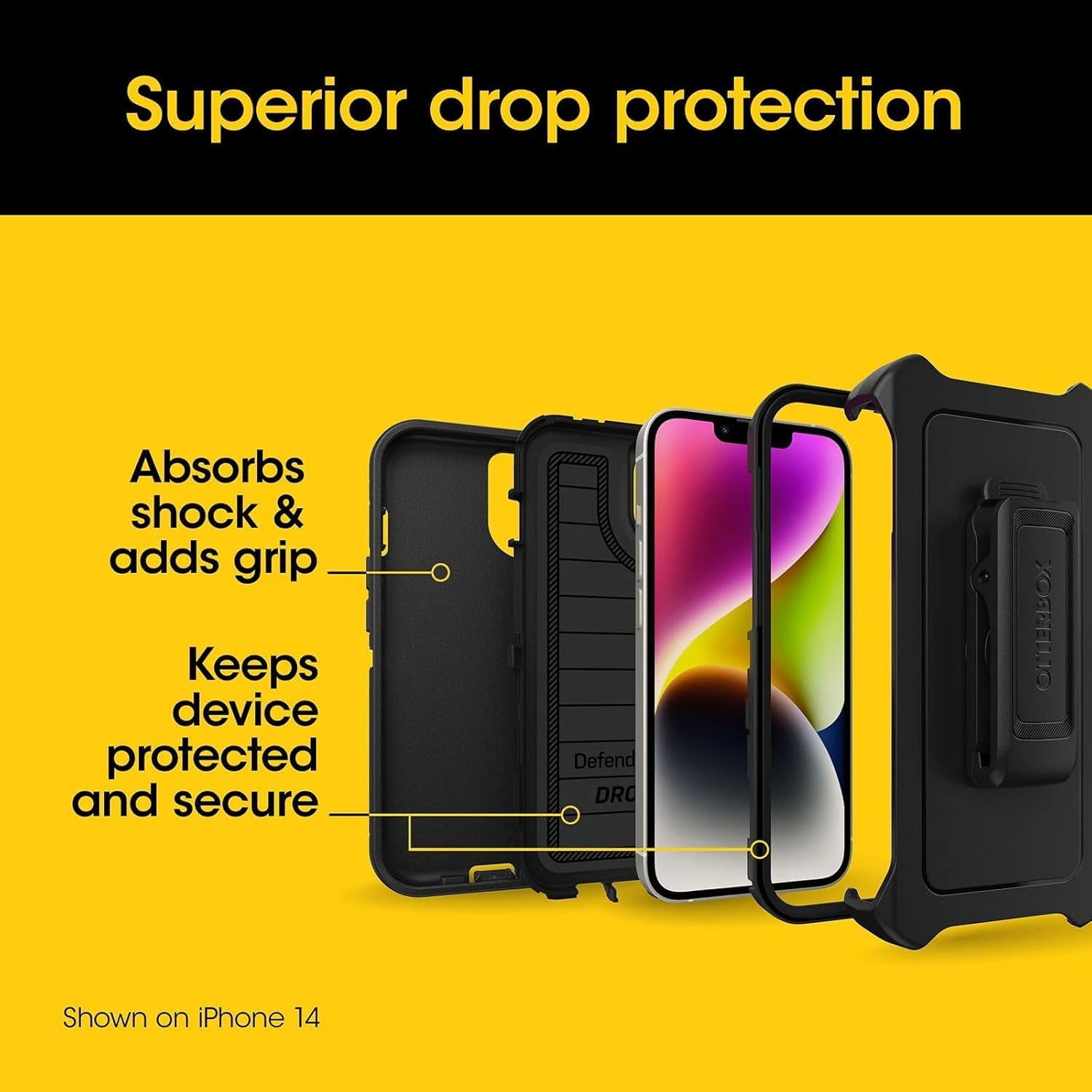 OtterBox iPhone 16e (Only) - Defender Series Pro Case - Blue Suede Shoes - Screenless - Rugged & Durable - with Port Protection - Holster Clip Includes