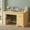 Light Oak#2, variant on 55" Farmhouse Office Desk with Storage Cabinet & Charging Station, Barn Door Design Computer Writing Desk with Keyboard Tray, Monitor Stand & Pegboard for Study, Living Room, Home Office, Dark Walnut