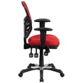 thumbnail image 6 of Emma + Oliver Mid-Back Red Mesh Multifunction Ergonomic Office Chair with Adjustable Arms, 6 of 10