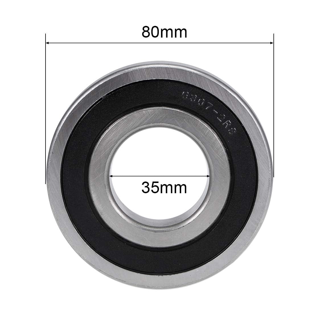 DEEG 1 PCS 6307-2RS Deep Groove Ball Bearings Z2 35mm X 80mm X 21mm Double Shielded Carbon Steel