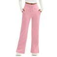 thumbnail image 2 of Women's Cotton Sweatpants Lounge Sweat Pants High Waisted Open Bottom Casual Yoga Pants for Women Pink XL, 2 of 3