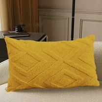 Vfedsrsge Yellow Lumbar Pillow Cover 19x11 Inch - Decorative Boho Pattern Polyester Cushion Cover for Sofa Living Room Bedroom, Machine Washable Festival Themed Throw Pillowcase
