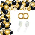 thumbnail image 1 of Black And Gold Balloons Garland Arch Kit 114pcs Party Confetti Balloons For Birthday Graduation Hal, 1 of 4