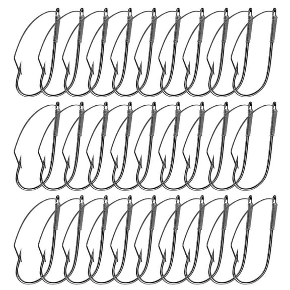 30Pcs Weedless Fishings Hook Wackys Rig Hook Replacement AntiHanging Bottom Mouthguard Fishes Hook for Soft Worm Baits