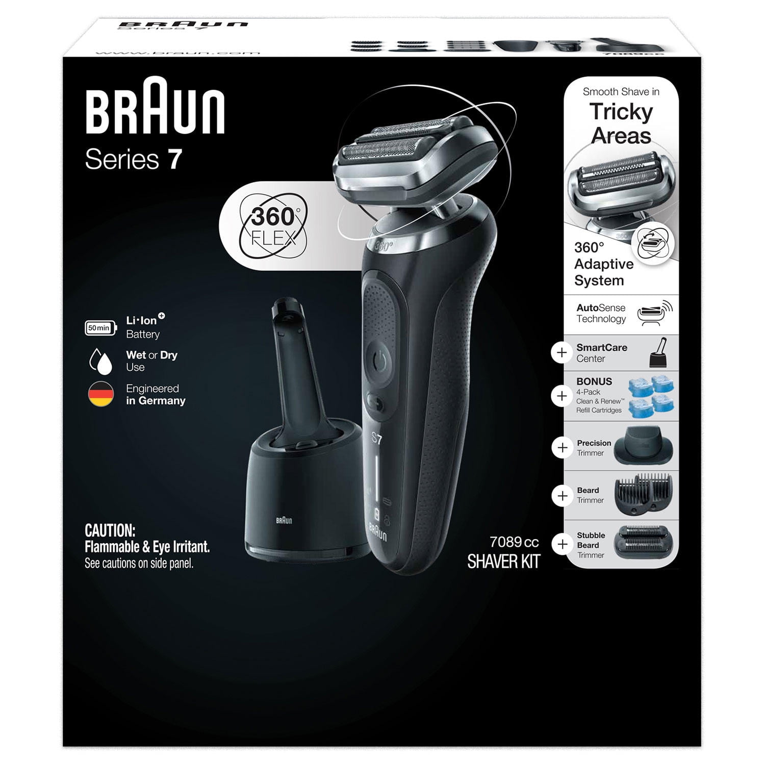Braun Series 7 7089Cc Electric Razor For Men With Smartcare Center