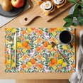 thumbnail image 2 of Oranges Lemons Flower Placemats Set of 12, Country Farm Watercolor Fruit Floral Leaf Non-Slip Place Mats Washable Table Mats for Kitchen Dining Table Decorations Indoor/Outdoor, 2 of 9