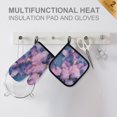 thumbnail image 4 of Yayeee Oven Mitts and Pot Holder Set of 4 Heat Resistant Kitchen Gloves Baking Hot Pad, Watercolor Pink Marble Pattern, 4 of 5