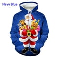 thumbnail image 5 of Sudadera con capucha navideña para hombre, con estampado 3D de Papá Noel, sudaderas gráficas, sudadera con capucha divertida informal unisex, ropa de calle para hombre, 5 of 5