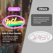 Yoobao Welcome Neon Sign for Wall Decor 17x9, 5 Modes & 3 Strobes Dimmable LED Neon Light for Hotel Room Shop Business Wedding Bar Birthday Party Art