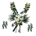 thumbnail image 1 of Bearachild 12 Pieces Wedding Car Decorations Kit Set Ribbon Flower Silk Bows Kits de decoración para fiestas Verde, 1 of 1