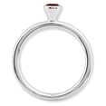 thumbnail image 4 of Auriga Fine Jewelry 925 Sterling Silver High 4mm Round Garnet Ring for Women Size 9, 4 of 6