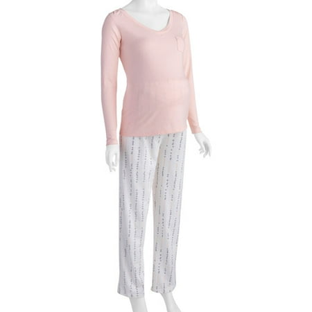 DF by Dearfoams Maternity Knit 2-Piece PJ Set