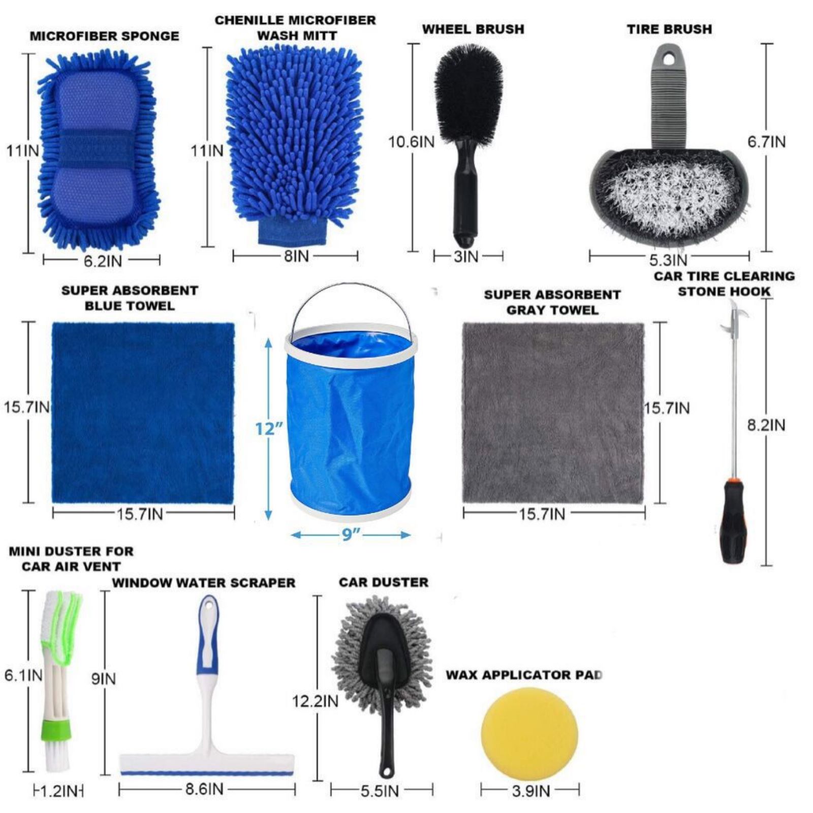 shulin 15Pcs Car Detailing Kit Interior Cleaner, Detailing Brushes Car Cleaning Kit for Wheel, Dashboard, Air Vent