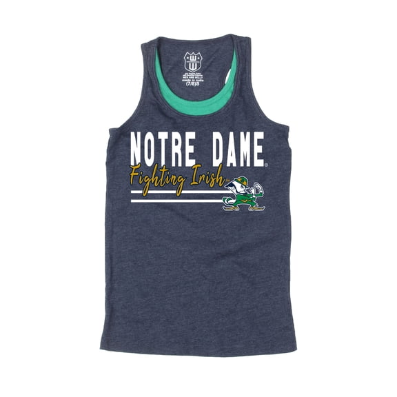Girls Preschool Wes & Willy Navy Notre Dame Fighting Irish Racerback Tank Top