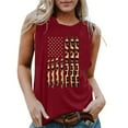 thumbnail image 2 of OAVQHLG3B Casual Summer Tank Top for Women 4th of July Outfits for Women O-Neck Sleeveless American Flag Flag Print Tank Tops Shirts, 2 of 4