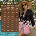 thumbnail image 7 of Xixirimido Cherry Blossom Print Bathing Suit Cover Up for Women V Neck Button Down Swimsuit Coverup Long Sleeve Beach Dress Shirt, Size XL, 7 of 7