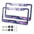 thumbnail image 2 of 2-Pack Aluminum License Plate Frame with 2 Holes for GM License Plate Cover with Free Screws Purple Lilac Moths, 2 of 8