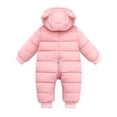 thumbnail image 3 of BULLPIANO 3-12 Months Baby Boys Girls Winter Snowsuit Toddler Warm Fleece Lining Hooded Romper Infant Zipper Winter Coat Jumpsuit, 3 of 8