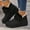 Black, variant on Roncen Women's Fleece-Lined Snow Boots Winter Warm Ankle Boots - Casual Round Toe Flat Heel Slip Resistant Shoes in Solid Color
