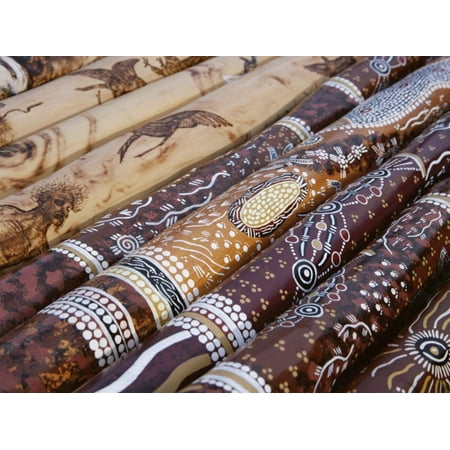 Painted Didgeridoo - Hand Painted Didgeridoos, Aboriginal Musical Instrument, Australia Print Wall Art By D H Webster