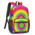 thumbnail image 2 of Pink and Green Tie Dye Pattern 17" Waterproof Oxford School Backpacks for Teens, S-Shape Padded Straps, for School, Travel, Hiking, Camping, 2 of 4