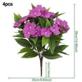 thumbnail image 5 of Vibrant 4 Pcs Artificial Impatiens Flowers For Year-Round Outdoor Decor!, 5 of 8