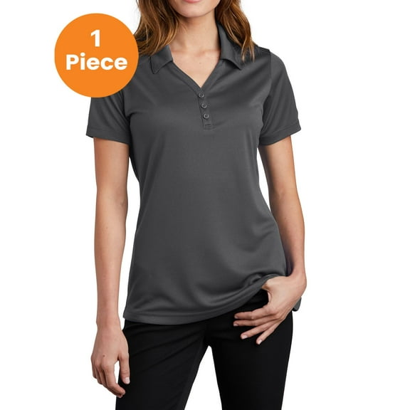 Sport-Tek LST680 Ladies PosiCharge Micro-Mesh Polo Shirt , Iron Grey, L, Womens Polo Shirts