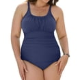 thumbnail image 2 of JoveMarine Women's Casual One Piece Swimsuit Modest Beach Bathing Suit Summer Pool Swimwear Bathing Suit For Womens Swimsuits Navy 4XL, 2 of 6