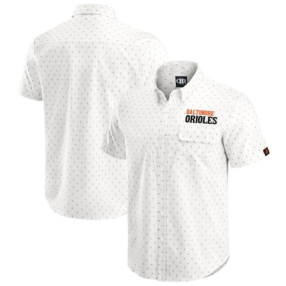 Men's-Darius Rucker Collection by Fanatics  Cream Baltimore Orioles Printed Button-Down Shirt