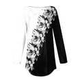 thumbnail image 5 of Knosfe Women Long Sleeve Tops Color Block Floral Petite Dressy Fall Shirts for Women Crew Neck Casual Women's Blouses Loose Winter Trendy Fashion Tunic Tops for Women Clearance 3X, 5 of 5