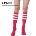 thumbnail image 5 of Calcetines de fútbol para niños Laklulu Calcetines hasta la rodilla para niños pequeños, calcetines deportivos largos a rayas para niñas, 5 of 5