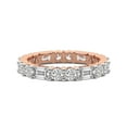 thumbnail image 2 of Emerald & Round Shape Lab Grown Diamond Emory Eternity Ring For Women | 7 Carat IGI Certified 14K Rose Gold | FG-VS Quality Friendly Diamonds Eternity Ring Size 8.5, 2 of 4