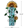 thumbnail image 6 of Attraction Design Welcome Sign for Front Door Decor Hanging Sign, Metal Flower Welcome Door Sign Wall Art Decor Hanging for Indoor Outdoor Patio Garden Yard Sign Porch Decoration 15.25X8.5In (B), 6 of 7