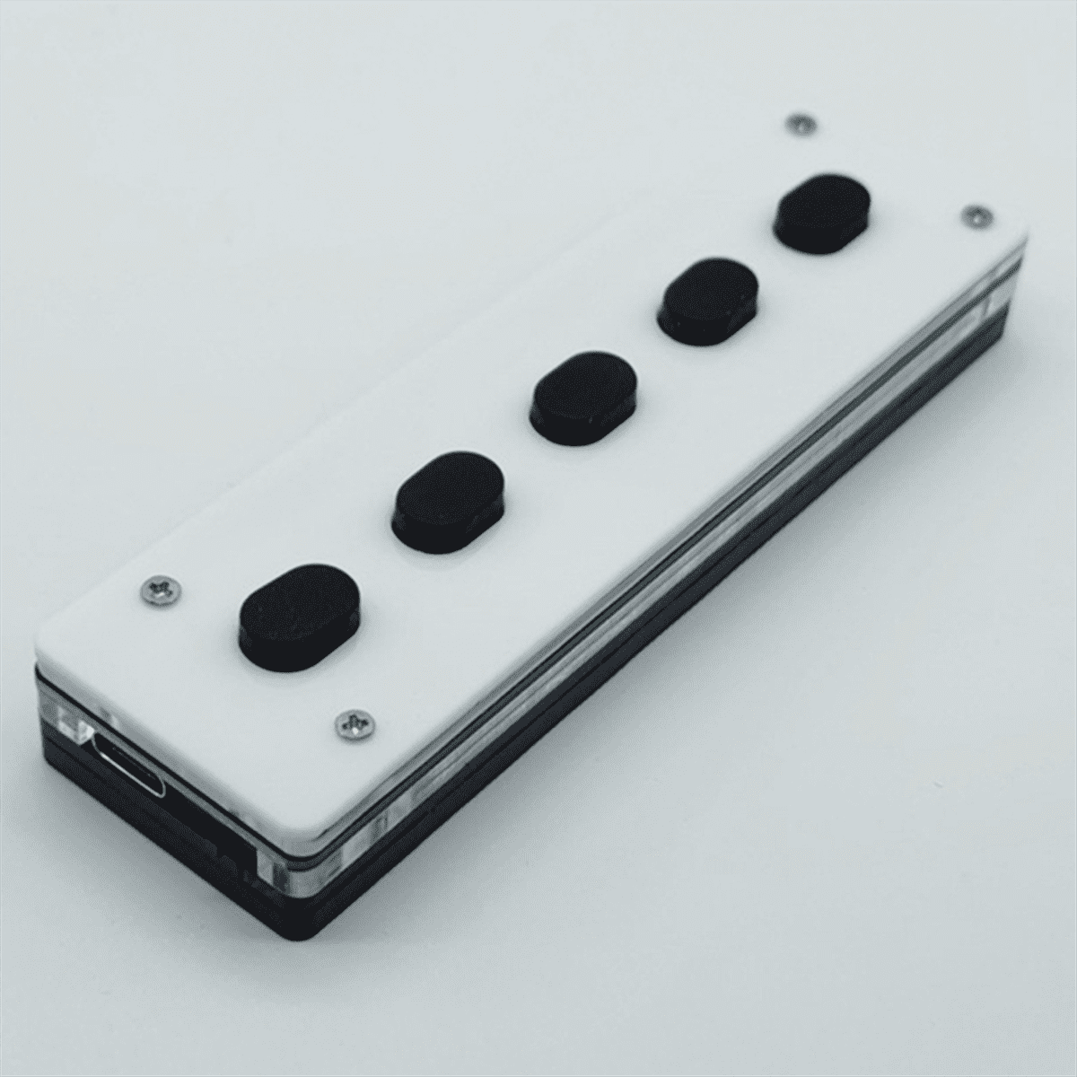 Silent Silicone Bluetooth Custom Programming Macro Keyboard 5-Keys Macropad Copy Paste USB Keypad, Bluetooth+Wireless