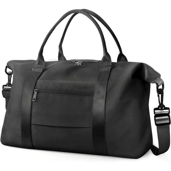 Waterproof Travel Duffle Bag with Trolley Sleeve Roll, Hand Carry Luggage Weekender Tote for Women, Multi-Use Sport Gym & Hospital Labor Delivery Overnight Bag