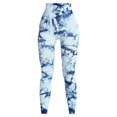 thumbnail image 5 of Gibobby Pantalones de yoga Pantalones de yoga de retracción abdominal de cintura alta sin costuras Tie Dye Pantalones de fitness deportivos ajustados al libre para mujer(Azul， L), 5 of 5