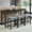 Dark Gray Style B, variant on 59" Industrial Bar Table Set with Built-in Power Outlet Behind Couch Sofa Table with 3 Linen Upholstered Stools, Bar Table and Chairs Set for Living Room, Dining Room, Lounge, Brown