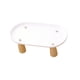 thumbnail image 4 of Soporte para comedero de gato con patas de madera resistentes, antivómitos, para mascotas. Blanco 24cmx13cm, 4 of 9