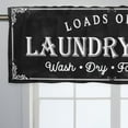 thumbnail image 2 of Funny Laundry Room Kitchen Curtains Valance for Windows, Black Vintage Farmhouse Short Half Topper Rod Pocket, Wash Dry Fold Repeat Loads of Fun Quotes Home Living Room Bedroom Decor 54, 2 of 6