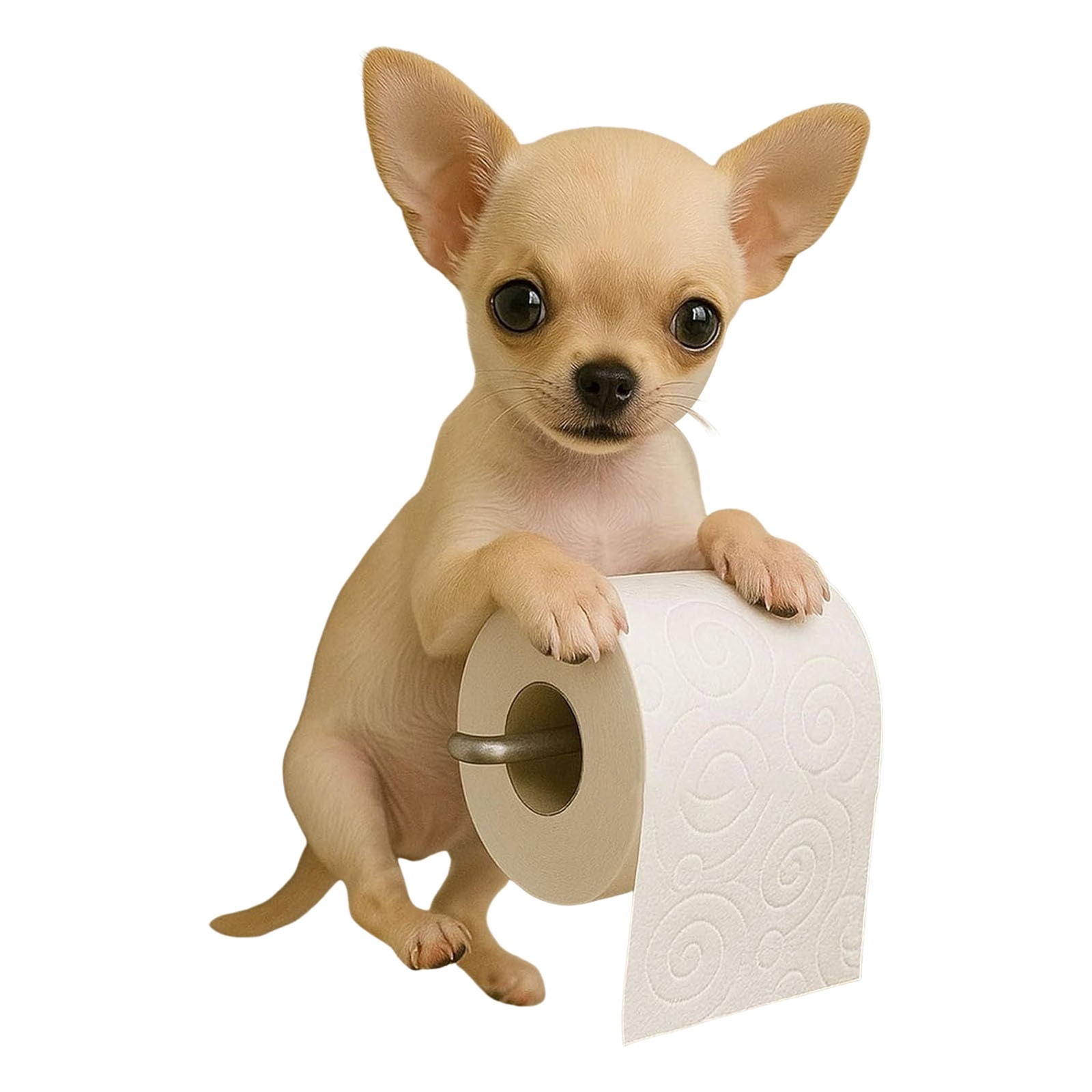 DUBF Dog Paper Towel Holder - Cute Puppy Wall Mounted Toilet Roll Dispenser - Pet Theme Bathroom Tissue Storage for Home RV Dorm Kitchen for Dog Lovers