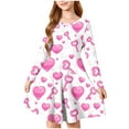 thumbnail image 2 of NAISIBABY Girls Dresses with Long Sleeve, Flowy Hearts Graphic Crewneck Fashion Dance Skater Dresses White 11T, 2 of 5