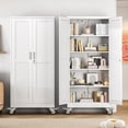 thumbnail image 4 of Erosoei 71"H Metal Garage Storage Cabinet with Wheels, Tool Storage Cabinet with 4 Adjustable Shelves, 4 of 7