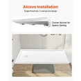 thumbnail image 6 of KFFKFF Shower Pan, 60″ L x 36″ W Single Threshold Base, Rectangular Acrylic & PVC Shower Base in White, Non-Slip Bathroom Pan with Drain and Cover, Left-Side Drain Placement, 6 of 9