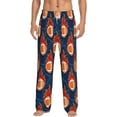 thumbnail image 2 of Kdxio American Football and Fire Flames Print Men's Sleep Pajama Pant Lounge Pants with Pockets, 2 of 8